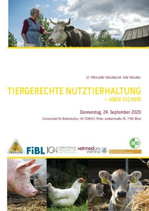 Kurzfassungen der Vorträge der 27. FREILAND-Tagung/34. IGN-Tagung: Tiergerechte Nutztierhaltung - aber sicher!, die am 24.9.2020 an der Universität für Bodenkultur in Wien stattgefunden hat.