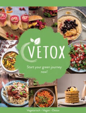 VETOX  Start your green journey now! Das Kochbuch VETOX  Start your green Journey now! räumt endlich auf mit den Vorurteilen, eine pflanzliche Ernährung gehe mit Nährstoffmangel, viel Arbeit oder weniger Genuss einher. Ganz im Gegenteil: es zeigt Dir auf 192 Seiten, wie erstaunlich einfach, gesund und vor allem lecker sie sein kann! VETOX optimiert die pflanzliche Ernährung dahingehend, dass besonders nährstoffreiche vegetarische und vegane Rezepte mit dem Detox-Konzept verbunden werden  Ve-Tox eben. So profitierst Du gleich doppelt: Die positiven und entgiftenden Aspekte einer pflanzlichen Ernährung boosten Deine Gesundheit von innen heraus  ohne, dass Du einen Nährstoffmangel fürchten müssen. Klingt kompliziert? Das VETOX Kochbuch hält es simpel! Darin erhältst Du eine Auswahl der leckersten, gesündesten und einfachsten pflanzlichen Rezepte, perfekt verpackt in einem 14-tägigen Ernährungsplan, der Dir den Einstieg in ein pflanzliches VETOX-Leben erleichtert. Eine wunderbare Inspiration für eigene Küchenkreationen. Sogar überzeugte Fleischesser sind begeistert! Das erwartet Dich im VETOX-Kochbuch: Ein 14-Tage-Ernährungsplan, mit dem es dir spielend leicht gelingen wird, gesunde pflanzliche Ernährung in Deinen stressigen Alltag zu integrieren 80 vegan-vegetarische Rezepte  vielfältig, super einfach umzusetzen und vor allem saulecker! Trotz Ernährungsplan maximal flexibel: wähle aus zahlreichen Alternativen Deine Favoriten Spannende Tipps & Tricks rund um gesunde, pflanzliche Ernährung Pflanzliche Ernährung ist der Schlüssel zu (D)einer gesunden Gegenwart und Zukunft! Woher wir das wissen? Weil zahlreiche Studien genau das bestätigen. Vegetarier und Veganer leben länger, werden seltener krank, sind schlanker und schlafen sogar besser. Klingt ziemlich gut, oder? Ja, das finden wir auch. Falls Du Dir jetzt denkst, dass eine pflanzliche Lebensweise eh nur mit Anstrengung, Verzicht und Nährstoffmangel verbunden ist, können wir Dich beruhigen: Denn genau deshalb haben wir VETOX ins Leben gerufen. Das VETOX Kochbuch ist Dein perfekter Einstieg in eine gesunde Zukunft mit pflanzlicher Ernährung. 5 unschlagbar gute Gründe, warum das VETOX Kochbuch genau das richtige für Dich ist: Reinere Haut: Der VETOX-Lifestyle ist eine Ernährungsform, die stark auf pflanzliche Lebensmittel setzt. So nimmst Du viel weniger gesättigte Fettsäuren auf ? und sagst Hautunreinheiten den Kampf an! Schlankere Taille: Unzählige Studien, darunter die große AHS-2-Studie mit über 96.000 Teilnehmern, beweisen: Je pflanzlicher die Kost, desto niedriger der Body-Mass-Index. Knapp zusammengefasst: VETOX = kein Fleisch = keine Gewichtsprobleme! Geregelte Verdauung: Die VETOX-Ernährung liefert jede Menge Ballaststoffe, die den Darm bei der Verdauung unterstützen. Kein Wunder, dass man bei pflanzlicher Kost viel seltener an Verstopfung leidet! Mehr Energie: Du fühlst Dich einfach fitter, schläfst besser und kommst morgens leichter aus dem Bett. Und weil Dir Deine VETOX-Mahlzeiten NIEMALS schwer im Magen liegen, wirst Du ab jetzt auch keine Mittagstiefs mehr erleben! Du schonst Tiere und Umwelt: Mit der VETOX-Ernährung setzt Du ein eindeutiges Statement gegen Massentierhaltung und für Umweltschutz. Schon nach den 14 Tagen Deines Ernährungsplan hast Du: 34.500 L Wasser und 9,54 Kg Co² gespart, sowie ca. 4 Küken das Leben gerettet! Über die Autoren Gute-Laune-Menschen, Kaffee-Junkies und Foodies durch und durch  das sind Anna Lena und Marie-Sophie, die Gründerinnen von VETOX. Angespornt durch die neuesten Studienergebnisse über die unglaublich gesundheitsfördernden Auswirkungen pflanzlicher Ernährung wagten sie im November 2018 das Selbstexperiment fleischfreie Ernährung  und sind bis heute dabeigeblieben. Dabei haben sie ihren ganz eigenen, alltagstauglichen Weg der pflanzlichen Ernährung gefunden, die 5+2-Formel, und verfolgen nun eine große Vision: Gesunde, pflanzliche Ernährung soll endlich für alle Menschen einfach werden. Und damit war VETOX geboren. "Vetox - Start your green journey now!" ist erhältlich im Online-Buchshop Honighäuschen.