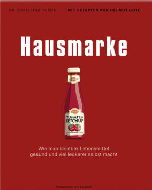 Viel Spaß und guter Geschmack statt industriellen Einheitsbreis! Von übertrieben lauten Warnungen und von Panikmache hält sie gar nichts. Aber es gibt zahlreiche Zutatenlisten, die uns dennoch wachsam halten sollten. Dr. Christina Rempe, Lebensmittelchemikerin und Fachautorin für Lebensmittelrecht, zeigt in diesem Buch ganz einfach, verständlich und plakativ aufbereitet, was alles in unseren täglich genutzten Produkten steckt, was wir besser meiden sollten und wie man uns auf Verpackungen an der Nase herumführt. Die Alternative zu den industriell getunten Fertigprodukten, deren Rezeptur mit ihrem Vorbild nicht mehr viel gemein hat, serviert der bekannte Radiokoch Helmut Gote, der vor allem für seine Liebe zu den leckeren, aber natürlichen Geschmacksträgern wie Butter, Sahne und Speck bekannt ist. Mit ihm werden selbst Pommes mit Mayo und Ketchup, natürlich alles selbst gemacht, zum wahren Hochgenuss. Aber auch Butterkekse, Mäusespeck, Smoothies, Salatsauce und vieles andere können richtig toll schmecken, wenn man sich vom Buch frisch motiviert aufs Selbermachen einlässt. Die Idee zu „Hausmarke“ stammt von dem Illustrator des Buches, Kay Bach aus Köln, der die Leckereien und die Hintergrundinfos hinreißend in Szene gesetzt hat.