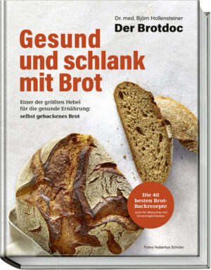 Selbst gebackenes Brot kann so viel gesünder sein Brot macht dick und krank - so lautet heute eines der gängigsten Vorurteile, wenn es um gesunde Ernährung geht. Dabei ist Brot eines der gesündesten Lebensmittel, die es gibt. Getreidekörner liefern unzählige wichtige Nährstoffe, die den menschlichen Körper täglich versorgen und die Gesundheit erhalten. Dennoch kann Brot auch krank machen. Unverträglichkeiten, Allergien und Intoleranzen nehmen nicht nur gefühlt in den letzten Jahren zu, Zuckerkrankheit und Übergewicht werden zu immer weiter verbreiteten Volkskrankheiten. Hausarzt und Brot-Blogger Dr. Björn Hollensteiner klärt in seinem neuen Brotbackbuch auf, wie Sie auch bei Unverträglichkeiten, Zuckerkrankheiten und Übergewicht weiterhin köstliches Brot genießen können und wie es für jedermann einen wertvollen Beitrag zur Gesundheit leistet. Backen Sie Ihr Brot einfach selbst und nutzen Sie dabei eine Vielfalt an gesunden Zutaten, die es noch wertvoller machen! Gesund und schlank mit Vollkorn und Co.: 40 neue, gesunde Brotrezepte vom BrotDoc. Nehmen Sie das Zepter selbst in die Hand!