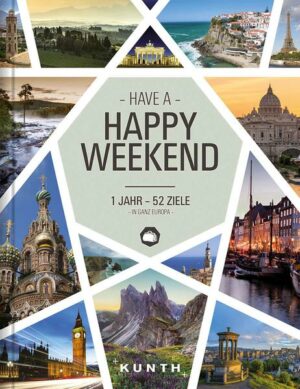 Unvergessliche Wochenenden in den Traumstädten und -regionen Europas  »Happy Weekend« stellt 52 Top-Destinationen vor. Die Auswahl richtet sich dabei nach Saison und orientiert sich an Festivitäten