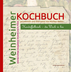 Wie der Dialekt ein Stück Heimat ist, so sind es auch die Kochrezepte unserer Mütter, Großmütter und Urgroßmütter. Denn Heimat ging schon immer auch vom Gaumen zum Magen und dann direkt ins Herz. Dr. Markus Weber hat junge und betagte Weinheimer Köchinnen gebeten, ihre über lieferten Familienrezepte aufzuschreiben, damit die Klassiker wie auch die weniger bekannten Gerichte nicht verloren gehen. Und das Schöne dabei ist: Die traditionellen Gerichte lassen sich auch heute noch einfach nachkochen und sie sind hoch aktuell, denn viele von ihnen kommen auch ohne Fleisch aus - und sie regen dazu an, schon beim Einkaufen wieder regional zu denken. Dieses von Sven Sasse-Rösch und Sandra Sarenio wundervoll bebilderte Buch ist - wie es Markus Weber am Herzen liegt - zweisprachig gehalten, denn die Rezepte wurden oft mündlich weiter gegeben und auch der Dialekt muss erhalten bleiben.