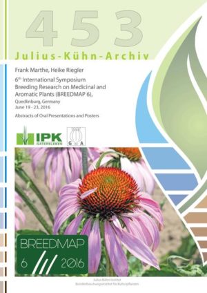 Honighäuschen (Bonn) - 6th International Symposium Breeding Research on Medicinal and Aromatic Plants (BREEDMAP 6), Quedlinburg, Germany, June 19-23, 2016 The Julius Kuehn Institute, Federal Centre for Cultivated Plants (JKI) in collaboration with the Leibniz Institute for Plant Genetics and Crop Plant Research (IPK) and the Society for Medicinal Plant and Natural Product Research (GA) organizes the 6th International Symposium Breeding Research on Medicinal and Aromatic Plants BREEDMAP 6. Customers all over the world are interested in products based on natural sources. There is a permanent demand for high-quality products. Prerequisite are new varieties and lines of medicinal and aromatic plants with better resistance to biotic and abiotic stress, with adaptation to diff erent conditions in cultivation, and finally with an increase of active principles. In many cases we do have a breakthrough but for a broad range of medicinal plants much can still be done in order to improve quality and quantity and to get constant high levels of active principles. The BREEDMAP 6 Symposium presents the international platform to share new results and techniques with an international audience to create new ideas and fruitful collaborations in this promising field.