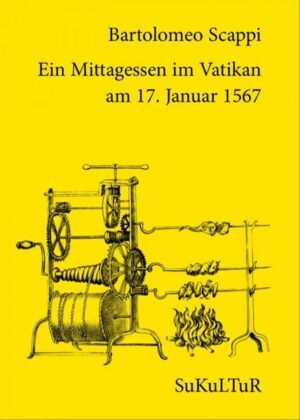 Mittagessen aus Anlass des einjährigen Thronjubiläums von Papst Pius V., am Freitag, den 17. Januar 1567, mit vier kalt servierten Gängen und zwei heiß servierten Gängen, wie man es danach nicht mehr veranstaltete, serviert zu je elf Tellern, mit elf Oberkellnern und elf Vorschneidern, um die Speise Ihrer Heiligkeit jeweils hervorzuheben.