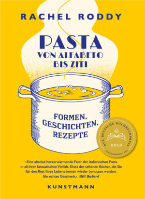 DEUTSCHER KOCHBUCHPREIS 2023 IN DER KATEGORIE »DIE BESTEN KOCHBÜCHER FÜR ITALIENISCHE KÜCHE« Dies ist eine kleine Kulturgeschichte der Pasta und eine Hymne auf unser aller Lieblingsessen. Und ein überaus praktisches Kochbuch mit 120 authentischen Rezepten für alle Jahreszeiten und Anlässe. Rachel Roddy, preisgekrönte britische Food-Autorin und begeisterte Köchin, lebt seit fast zwei Jahrzehnten in Rom. In diesem Buch versammelt sie alles, was sie über das beliebteste Essen Italiens erfahren und gelernt hat. Entlang der vielfältigen Pastaformen verwebt Roddy Geschichtliches, Kulturelles und Alltägliches. Sie durchstreift Italien vom Norden bis in den Süden und entdeckt dabei die Welt der Pasta in all ihren Erscheinungsformen: frischen und getrockneten, kurzen und langen, gezwirbelten und gefüllten