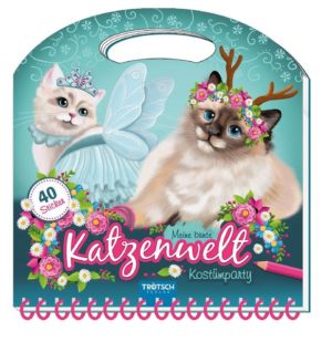Honighäuschen (Bonn) - Alle Katzen-Fans aufgepasst. Diese Maltasche mit Henkel bietet jede Menge zauberhafte Katzenmotive, die zum Ausmalen und Stickern einladen.