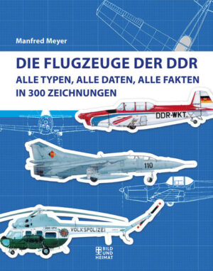 Honighäuschen (Bonn) - Die DDR war ein Land von Flugbegeisterten. Sowohl beruflich wie auch als Hobby frönte man auf verschiedenste Weise dieser Leidenschaft. Auch da- durch kam die stattliche Zahl von mehr als 5.000 zugelassenen Flugzeugen von 1949 bis 1990 zustande. Die Typenpalette reichte von Segel-, Sport- und Reiseflugzeugen über Maschinen für die Landwirtschaft und den Passagierflug bis zu den vielen militärischen Typen. Sie alle sind in diesem Buch versammelt. Manfred Meyer ist nicht nur ein ausgewiesener Luftfahrtexperte, sondern auch ein exzellenter Zeichner. So sind es neben der Beschreibung aller technischen Daten und der Typ-Historie insbeson- dere seine präzisen und faszinierenden Illustrationen, die diesem Buch seinen ganz besonderen Reiz verleihen. Mittels dieser Zeichnungen, jahrelang das Markenzeichen der Zeitschrift FliegerRevue, ist der Autor in der Lage, die Farbgebung selbst der frühesten Baureihen originalgetreu wiederzugeben. Ein unerlässliches Buch somit für jeden, der sich für Fliegerei oder Modellbau interessiert.