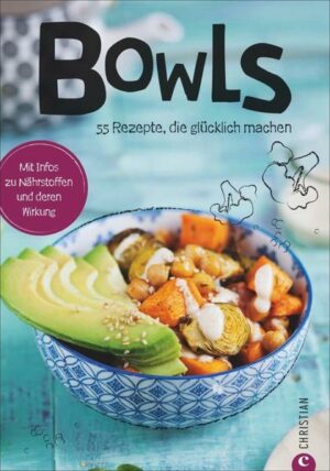 Die Bowl ist eine besondere Art des Essens  und des Anrichtens. Denn die Optik ist hier so wichtig wie der Inhalt. Dabei funktioniert die Bowl nach dem Baukastensystem. Nach unten kommen schwere Sattmacher wie Quinoa, Kichererbsen und Reis, darauf viel geschnitztes Obst und Gemüse und Toppings wie Nüsse, Samen und Kräuter. Oben auf noch etwas Sauce  und fertig ist die Bowl. 55 inspirierende Superfood-Bowls verrät Ihnen dieses Rezeptbuch. "Bowls" ist erhältlich im Online-Buchshop Honighäuschen.