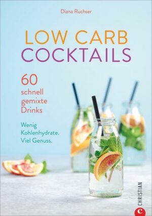 Wenig Kohlenhydrate, viel Genuss! Dieses Buch verrät 60 Rezepte für Klassiker und Trendcocktails, die einer Low-Carb-Ernährung nicht im Wege stehen. Für alle, die trotz Low-Carb-Ernährung nicht auf Genuss verzichten möchten. Sie erfahren, welche Alkoholsorten sich besonders eignen und erhalten schnelle Rezepte für selbst gemixte Low-Carb-Cocktails. Unnötige Kalorien sparen und trotzdem genießen. "Low Carb Cocktails" ist erhältlich im Online-Buchshop Honighäuschen.