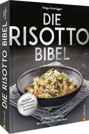 DAS Standardwerk für Risotto! Nach Pasta zählt Risotto zu den beliebtesten Gerichten der italienischen Küche. Zu Recht hat der italienische Klassiker den Ruf als perfektes Wohlfühlgericht. Allerdings steckt beim Kochen von Risotto der Teufel im Detail: falscher Topf, falsche Brühe, falscher Reis, überkocht, nicht ganz gar ... Richtig gutes Risotto erfordert Knowhow! Wissen, das dieses Risotto Kochbuch zusammen mit 75 Rezepten vom Risotto-Weltmeister Holger Zurbrüggen liefert. Ein Grundkochbuch, das in keiner Küche fehlen sollte. "Die Risotto-Bibel" ist erhältlich im Online-Buchshop Honighäuschen.