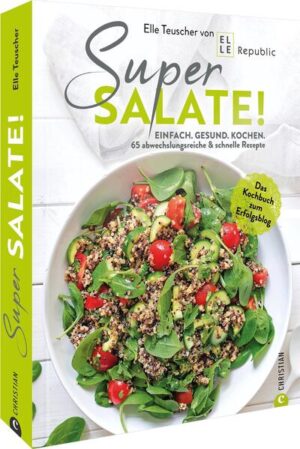 Diese Salate sind wirklich super - Lecker und gesund kochen Elle von Elle Republic steht mit ihrem Blog für das Motto »Einfach. Gesund. Kochen«. Ihr erstes Kochbuch widmet sie den Salaten. Gegliedert nach Jahreszeiten zeigt sie 65 super Salate, die nicht Beilage oder Notlösung sind, sondern tolle Mahlzeiten für jeden Tag. Von »Grünkohlsalat mit Rosenkohl & Parmaschinken« über »Brokkoli-Nudel-Salat« zu »Mediterranem Kartoffelsalat mit Senf & Kapern« - diese 65 Salatrezepte lassen alle Herzen höher schlagen! Auch nur Salat ist eine Lösung, das zeigt dieses Salat Buch! Das erste Kochbuch von Elle Republic Gesunde Rezepte: Lecker & gesund: alle Rezepte mit Nährwertangaben Esst mehr Salat! Das Buch zum aktuellen Foodtrend