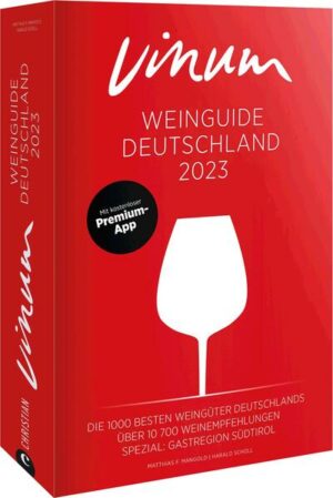 Die gesammelte deutsche Weinelite auf über 1.000 Seiten - Wineguide und App im Bundle! Einer der wichtigsten Begleiter für den Fan deutscher Weine, mit komplett neuen und aktuellen Verkostungen, Bewertungen und Tipps. Das 30-köpfige Expertenteam um die Chefredakteure Matthias F. Mangold und Harald Scholl hat für den VINUM Weinguide Deutschland im Laufe des Jahres mehr als 11.000 Weine verkostet und bewertet. Sämtliche Spitzenbetriebe sind detailliert beschrieben, dazu kommen die Newcomer und Geheimtipps aus allen Anbaugebieten. Deshalb: das unverzichtbare Kompendium des deutschen Weins für jeden ambitionierten Weinsammler und gelegentlichen Weintrinker! Wein verstehen, Wein entdecken, Wein genießen  Mit diesem Weinführer alles möglich! Perfekte Kombi: Weinguide plus Full-Content Free App! Von den erfahrensten Weinprofis - alle Weine mehrfach verkostet Die besten Weine Deutschlands: Alle Adressen, Bewertungen, Preise plus Tipps in übersichtlicher Form Für Weineinsteiger und Weinkenner geeignet "VINUM Weinguide Deutschland 2023" ist erhältlich im Online-Buchshop Honighäuschen.