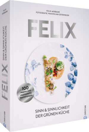 So innovativ & fein ist die vegane und vegetarische Küche heute Tauche ein in die pflanzenbasierte Küche und lassen dich von Felix Adebahr in die Kunst der fleisch- und fischlosen Kreationen auf Sterneniveau entführen. In diesem Buch werden nicht nur tierfreundliche Rezepte präsentiert, sondern auch die Sinnlichkeit und Intention hinter jeder Mahlzeit erklärt. Begleite Felix auf seinem Weg in die grüne Ernährung, besuche die Produzenten hinter den Zutaten und erfahre, warum das reine Produkt und die Menschen dahinter so wichtig sind. Entdecke diese Welt voller Geschmack und Gesundheit, und lass dich dazu inspirieren, wie du mit rein pflanzlichen Zutaten köstliche, ansprechende und komplett fleischlose Gerichte zaubern kannst. Lerne vegan basics kennen und wie dich eine pflanzliche Ernährung zu einer gesunden Lebensweise bringt. Edel, dennoch einfach, saisonal und voll Hingabe: 100 Rezepte vom Feinsten Ein bibliophiles Meisterwerk und ein must-have für ambitionierte Hobbyköch*innen