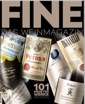 Die 50. Jubiläums-Ausgabe von FINE Das Weinmagazin wurde mit einer einzigartigen und beeindruckenden Weinverkostung zelebriert: Eine persönliche Auswahl der 101 Meisterwerke unter den Weinen dieser Welt wurde im stilvollen Ambiente im Glas.Cabinet des Weinguts Robert Weil in Kiedrich geöffnet und einem exklusiven Kreis verkostet. Begleitet von einem ausgesuchten Menü des mit zwei Michelin-Sternen ausgezeichneten Kochs Hans-Stefan Steinheuer, war die Probe eine Reise durch die wichtigsten Weinregionen und zu den angesehensten Weingütern der Welt. Klangvolle Namen, seltene Weine von historischer Bedeutung und Meilensteine der Weingeschichte, dazu die Premiere eines Icon-Weins aus dem Rheingau, machten die zwei Tage zu einem unvergesslichen Erlebnis. „101 Meisterwerke des Weins - FINE Special“ ist die wunderbare Sonderausgabe zur Probe mit der Abbildung aller einzigartigen Etiketten der 101 Meisterwerke. Ein Muss für alle FINE Leser und Sammler sowie Weinliebhaber !