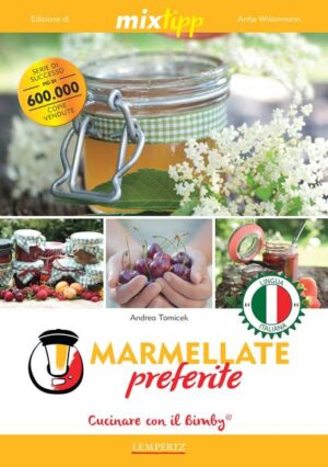 MIXI GIA‘ CON IL BIMBY®? Marmellata di fragole e rabarbaro o composta di prugne, marmellata di pesca e mango o confettura di pesche noci - con queste marmellate, e tante altre ancora, avrai un inizio favoloso e delizioso della tua giornata! Come dimostriamo in questo libro, la produzione di marmellata fatta in casa non è affatto limitata soltanto al periodo estivo: anche nella stagione fredda si possono cucinare, con un po‘ di creatività, le più favolose marmellate, che renderanno perfetta la tua prima colazione! Fra queste, delizie piccanti come la marmellata di physalis peruviana, “Lotti-Karotti” e marmellata di pomodori, non vengono trascurate. La nostra autrice Andrea Tomicek mette qui a disposizione, con la collaborazione del team di MIXtipp, la sua raccolta di buone vecchie ricette di famiglia e nuove creazioni esotiche e saporite, affinché potrai cucinare anche tu queste delizie, seguendo le ricette. Con diverse spezie e squisiti ingredienti puoi creare una vasta scelta di marmellate, a partire dalla classica marmellata di fragole fino alla originale marmellata di patate - e grazie al Bimby® lo potrai fare in appena 20 minuti! Tutte le ricette si preparano molto facilmente con il TM5® e il TM31®. Cucinare marmellate - una faccenda faticosa, che richiede molto tempo? Questo era ieri! Grazie al Bimby® si può dire oggi: Fare le marmellate è divertente!