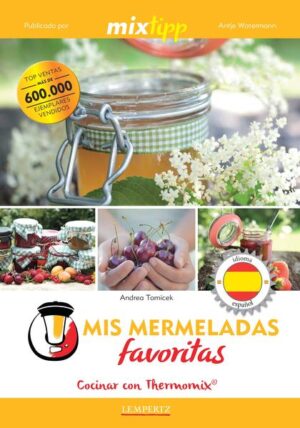 ¿YA USAS LA THERMOMIX®? Mermelada de ruibarbo y fresas, puré de ciruelas, mermelada de mango y melocotón y confitura de nectarina, con estas mermeladas y muchas más empezarás el día de la mejor manera. Tal y como explicamos en este libro, la mermelada casera no se limita sólo al verano, con un poco de creatividad también puedes hacer mermeladas el resto de las estaciones. ¡Tendrás el desayuno perfecto! No te pierdas las variantes menos dulces como la mermelada de physalis, la crema untable de zanahoria y naranja y la mermelada de tomate. Andrea Tomicek nos muestra junto con el equipo de MIXtipp su colección de receta, que incluye tanto antiguas recetas familiares Como nuevas creaciones exóticas y aromáticas. Gracias a las distintas especias y a los fantásticos ingredientes podrás disfrutar cocinando una gran variedad de mermeladas: desde la clásica mermelada de fresa hasta la original mermelada de patata y con la Thermomix® la mayoría se hacen en menos de 20 minutos. Todas las recetas pueden hacerse fácilmente con la TM5® y la TM31®. ¿Hacer mermeladas con lo difícil y pesado que es? ¡Eso era antes! ¡Gracias a la Thermomix® hacer mermeladas vuelve a ser divertido!