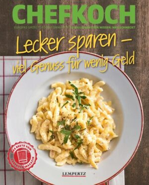 Lecker sparen - viel Genuss für wenig Geld In Zeiten, in denen alles teurer wird, haben die kreativen Sparfüchse der CHEFKOCH-Community maximal köstliche Rezepte mit minimalem Kostenaufwand gesammelt. Bei geringem Budget ist Fantasie gefragt, und Rezepte wie Kohlrabi-Lasagne und Croque Madame schonen nicht nur den Geldbeutel, sondern inspirieren uns, Neues auszuprobieren. Zum Glück müssen wir keine Kalorien einsparen und dürfen Familie und Freunde mit beliebten Klassikern von Arme Ritter bis Waffeln mit heißen Kirschen verwöhnen himmlisch, einfach und preiswert. Los geht´s, sparen Sie lecker mit CHEFKOCH! ® Lizenz der Marke CHEFKOCH durch CHEFKOCH GmbH eine 100 % Tochter der Gruner + Jahr Deutschland GmbH - Alle Rechte vorbehalten