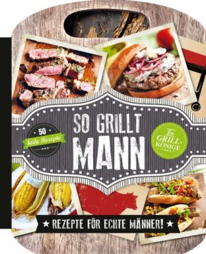 Sommer, Sonne, Grillen • 50 heiße Rezepte für coole Grillkönige • Ausführliche Grillkunde mit vielen starken Tipps • Das ideale Geschenk für echte Kerle: mit origineller Stanzform und silberner Veredelung auf dem Cover Nichts geht über die rauchigen Aromen von frisch Gegrilltem - und wenn man dabei auch noch in entspannter Runde mit einem kühlen Getränk in der Hand draußen zusammensitzt, könnte das Leben kaum schöner sein! In diesem starken Grillbuch finden Sie alles, was man(n) für eine gelungene Grillparty braucht: Freuen Sie sich auf rund 50 heiße Rezeptideen für Fleisch, Fisch, Gemüse, Beilagen, Desserts und Getränke - vom saftigen Rindfleischburger über pikante Hotdogs mit Texas-Chili bis zu knusprig-krossen BBQ-Chickenwings. Eine ausführliche Grillkunde mit vielen hilfreichen Tipps lädt direkt zum Anheizen ein. Seine originelle Form macht dieses Grillbuch zum Hingucker und idealen Geschenk für echte Kerle. Die stylisch gestalteten Seiten und Fotos laden direkt zum Anheizen ein. Also ran an den Grill!