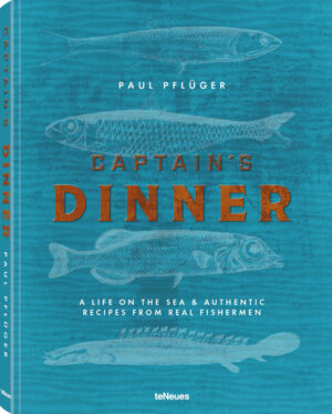 Format: 22,3 x 28,7 cm, 192 Seiten An evocative book for all those who have a special care and interest about seafarers and the sea Through meticulously-researched texts and striking portraits, experienced fishermen across Europe share insights into their lives and the fast-changing world of fishing Features handpicked, simple, and regional authentic sailor recipes Capturing life at sea through engaging photographs, compelling stories, and authentic fisherman’s recipes, this characterful volume is a one-of-a-kind companion for all sea lovers with a sense of adventure and appetite. Whether in the shimmering sunshine of the Adriatic Coast or up against a two-and-a-half-meter swell in Brittany, Captain’s Dinner is a maritime journey of discovery through the world of fishing. What does it mean to be dependent on the vagaries of nature on a daily basis? What is it like to haul in fishing nets in rain and galeforce 8 wind? How do freshly caught breams, herring, etc. actually end up on deck by lunch break and on the plate by night? In search of answers, photographer Paul Pflüger braved the wind and weather to accompany 27 fishermen at work on European seas, observing their daily routine over several months. The result is a lively, intimate, and unadulterated logbook of fishing and life at sea, combining captivating portraits of the protagonists alongside their own commentaries on the delicate craft and hard labor that make up a fisherman’s existence today, not least when faced with critically-diminished fish stocks and attendant fishing quotas. The featured fishermen also share their own favorite, previously-unpublished seafood dishes, from fried onion herb herring to Irish surf & turf or cold smoked mullet. With more than 50 of these delicious, simple seafood recipes, Captain’s Dinner is a must for all those wh