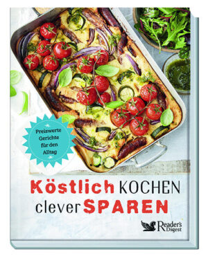 Gutes Essen muss nicht teuer sein! Das Kochbuch mit den leckeren Spar-Tipp Idealerweise soll Essen gesund, leicht zuzubereiten und am besten auch günstig sein. Dieser Ratgeber zeigt, wie Sie das alles unter einen Hut bringen. Praktische Einkaufstipps und Energie sparen beim Kochen sind ebenso ein Thema wie die gute alte Resteverwertung, die mit diesem Buch richtig viel Koch-Spaß macht. Preiswert kochen: Abwechslungsreiche und gesunde Ernährung für wenig Geld Spar-Tipps: Richtig einkaufen, Energiesparen beim Kochen, Reste verwerten Günstige und leckere Gerichte für jeden Geschmack: Traditionelles und Trendiges Sparen im Alltag: Zutaten, die pro Person nicht mehr als 3 Euro bis 5,50 Euro kosten Mit schönen Food-Fotos, die Appetit und Lust aufs Kochen machen Klug geplant ist halb gekocht: Die besten Ideen und Rezepte für preisbewusste Genießer Von Suppen und Eintöpfen über Vorspeisen, Hauptgerichte mit Fleisch, Fisch oder auch vegetarisch sowie Salaten, Desserts und Kuchen finden sich in diesem Kochbuch schmackhafte und preiswerte Rezepte für jeden Tag. Was die Zutaten kosten, wird durch kleine Silbermünzen symbolisiert. Neben dem Sparen hat gut geplantes Kochen aber auch einen ökologischen Vorteil: Nach Saison und Wochenplan einkaufen schont die Umwelt, und alles verwerten zu können gibt einem ein gutes Gefühl! Reader’s Digest - Wissen, was gut ist: Ihr Ratgeberverlag rund um Kochen, Gesundheit, Haus und Garten