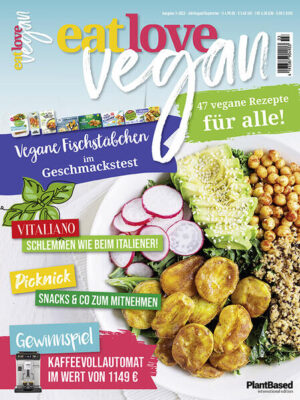 Veganer Genuss für alle eat love vegan ist das farbenfrohe und kreative Rezept-Magazin für alle, die sich bereits vegan ernähren, für alle, die sich zukünftig vegan ernähren möchten - besonders aber auch für alle, die einfach mal die Vielfalt und den Genuss der veganen Küche entdecken und ausprobieren möchten. eat love vegan bietet dazu viermal im Jahr eine Fülle an leckeren Rezepten, die Körper und Seele guttun und Spaß machen. Alltagstaugliche Inspiration für jeden, der sich pflanzlich ernähren und gesund genießen möchte. Vegane Ernährung ist einfach, gesund, schmeckt - und macht Spaß!