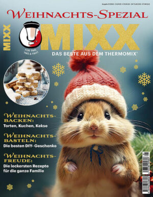 MIXX - Spezial-Ausgabe Weihnachten 2024 - MIXX ist das perfekte Magazin für alle Nutzer des vieltalentierten Küchengeräts Thermomix®: informativ, unterhaltend und im Austausch mit der Thermomix®-Communitiy ging MIXX im November 2015 an den Start und präsentiert seitdem saisonale Rezepte - von der Vorspeise bis zum Dessert - garniert mit praktischem Küchenwerkzeug und schönen Tisch-Accessoires. Auf über 100 Seiten in edler Optik und modernem Layout schaffen Reportagen über renommierte Restaurants, bei denen der Thermomix im Einsatz ist, Tipps von "be-Stern-ten" Küchenchefs und aktuelle Küchentrends Inspiration und Abwechslung für unsere Leser. Weihnachtliches Kochvergnügen mit über 100 Rezepten, festgehalten in tollen Fotos und mit liebevollen Illustrationen. Das perfekte Geschenk zur Advents- und Weihnachtszeit für alle Thermomix®-Fans! Weihnachtsbacken: Torten, Kuchen, Kekse - Weihnachtsbasteln: Die besten DIY-Geschenke - Weihnachtsfreude: Die leckersten Rezepte für die ganze Familie