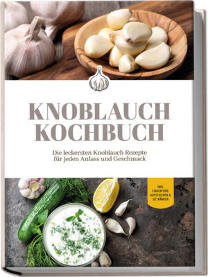 Knoblauch-Rezeptbuch: Kreative, vielfältige und köstliche Genuss-Ideen rund um die würzige Knolle Echte Knoblauch-Fans wissen: Knoblauch lässt sich durch nichts ersetzen als durch Knoblauch. Ob Knoblauchkartoffeln, Aioli, Knoblauchsuppe oder der berühmte Klassiker Spaghetti aglio e olio - bei diesen heißgeliebten Knobi-Hits ist die Knolle unverzichtbar, aber dabei kann sie noch so viel mehr. Deswegen präsentiert dieses Rezeptbuch Ihnen eine Sammlung an unterschiedlichsten Gerichten, die ganz auf die Geschmacks-Power der Knoblauchzehe setzen! Mal scharf und frisch, mal als dezente Aromanote und mal die volle Ladung Würzigkeit - die kleinen Knollen sind unverwechselbar im Geschmack und hauchen zahlreichen Gerichten erst ihren einzigartigen Pfiff ein. Dazu sind Sie so richtig gesund und gehen dank antibakterieller und antioxidativer Wirkung, blutdrucksenkender Eigenschaft und jeder Menge Nährstoffe als wahres Superfood durch. Grund genug, die Geschmacksbombe noch viel öfter auf den Tisch zu bringen, und das geht wunderbar abwechslungsreich. Ob würziger Aufstrich, raffinierte Suppen, begehrte Party-Snacks oder herrlich aromatische Hauptgerichte, die unauffällige Knolle macht stets eine Top-Figur und birgt daneben noch die eine oder andere Überraschung - probieren Sie Knoblauch doch mal im Frühstück oder in Getränken! Schmeckt dann aber nicht alles ziemlich gleich? Überhaupt nicht! Denn die Kunst liegt darin, die Knolle in unterschiedlichsten Aroma-Kombinationen zu verwenden, um jedes Mal aufs Neue einzigartige Schlemmer-Erlebnisse zu kreieren. Wie das kinderleicht auch ungeübten Köchen gelingt, zeigen die einfachen Schritt-für-Schritt-Rezepte in diesem Buch, und mit nützlichen Tipps & Tricks rund um Einkauf, Lagerung und Verwendung holen Sie zudem das Maximum an Geschmack aus den kugeligen Würzwundern heraus. Knoblauch mal anders: Verleihen Sie Ihrem Frühstück mit Knoblauch-Muffins, gebackenen Eiern mit Spinat oder Garnelensalat eine würzige Note oder gönnen Sie sich wärmenden Honig-Knoblauch-Tee. Suppen- & Salatvielfalt: Mit Knoblauch-Auberginen-Salat, Buttermilch-Knoblauch-Dressing, weiße Bohnen-Knoblauch-Suppe oder Erbsensuppe bringen Sie reichlich Würze auf den Vorspeisenteller. Hauptspeisen mit Fisch & Fleisch: Knoblauch-Hähnchen mit Gemüse, Steak mit Kartoffeln, marinierter Lachs oder Knoblauch-Meeresfrüchte sorgen für herzhaft-deftige Genuss-Highlights. Knobi-Spezialitäten für Veggies: Vegetarisch-vegane Gerichte wie Parmesan-Knoblauch-Schupfnudeln, Quinoa mit Knoblauchchampignons, Kichererbsen-Brokkoli-Pfanne oder Knoblauch-Reis mit Kräutern erhalten mit der Wunderknolle den perfekten Geschmacks-Schliff. Hits für Party & Buffet: Mit Bacon-Knoblauch-Knoten, Knoblauch-Auberginen-Dip, Brotsticks oder Knoblauch-Mayonnaise landen Sie jederzeit einen Volltreffer. Dieses Kochbuch zeigt Ihnen, wie Sie Knoblauch bei jeder Gelegenheit perfekt in Szene setzen, und bietet außergewöhnliche Genießer-Momente nicht nur für Knobi-Freaks. Zusätzlich können Sie mit Rezepten wie La Ban Suan, Sopa de Ajo oder Skordalia ganz einfach das Flair der weiten Welt in die Küche bringen und internationale Ideen rund um die Knolle entdecken.