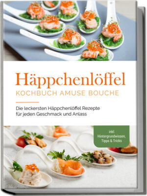 Häppchenlöffel-Rezeptbuch: Vielfältige, beeindruckende und unschlagbar köstliche Ideen für Verführung auf den ersten Biss Das Auge isst mit - diese Weisheit steht beim Häppchenlöffel definitiv mit im Vordergrund, aber in erster Linie geht es um geballten Geschmack: die komplexe Aromenstruktur eines raffinierten Gerichts zusammengefasst in einem einzigen Löffel. Das ist zwar hohe Kunst, aber eine, die Sie ganz einfach auch in Ihrer Küche meistern können, und dieses Buch liefert Rezepte, Know-how und jede Menge Inspiration! Amuse Gueule oder Gruß aus der Küche: Der kleine Happen vorab, der keinesfalls sättigen, sondern ganz im Gegenteil den Appetit erst so richtig anregen soll. Dass da jedes Molekül sitzen muss, ist klar - nachwürzen oder korrigieren ist nicht möglich. So entstehen Geschmacksmomente von höchster Perfektion und deshalb erfreut sich der Häppchenlöffel längst auch als kleine Vorspeise, beim edlen Buffet oder als raffiniertes Dessert größter Beliebtheit. Ob vegetarisch, vegan, mit Fleisch oder süß, die Auswahl in diesem Buch bietet Ihnen den perfekten Löffel für jede Gelegenheit und hat von klassisch über festlich bis hin zu außergewöhnlich jede Menge einzigartige Inspirationen im Angebot. Schön, aber auch schwierig? Zugegeben, ein wenig Fingerspitzengefühl brauchen Sie, aber dank präziser Schritt-für-Schritt-Anleitungen sowie zahlreicher Profitipps rund um Equipment, Anrichten, Dekorieren & Co. haben Sie den Dreh in kürzester Zeit raus und können bald schon selbst kreativ werden! Vegetarisch-vegane Köstlichkeiten: Mini-Flammkuchen mit Trauben, Crunchy Zucchini, Spargeltörtchen oder Belugalinsen-Radicchio-Löffel lassen nicht nur Veggies das Wasser im Munde zusammenlaufen. Feines mit Fleisch und Fisch: Bei scharfem Steak-Löffel, schnellem Cheeseburger, Räucherlachs-Gemüse-Löffel oder Krabben-Löffel zeigen sich Fleisch, Fisch und Meeresfrüchte von Ihrer raffiniert-exquisiten Seite. Erlesenes aus aller Welt: Laden Sie Ihre Gäste mit Surf-‘n‘-Turf-Löffel, Glasnudelsalat, Lasagne auf dem Löffel oder Falafel mit Kürbis Löffel für Löffel auf eine kulinarische Weltreise ein. Für besondere Anlässe: Festlichkeiten und Feiertage erhalten mit Oster-Schoko-Eiern, Paella-Röllchen, Lammfilet mit Minze oder dem Gourmetlöffel die angemessene geschmackliche Untermalung. Süße Verführung: Salted-Caramel-Mandel-Pralinen, salzig-süßer Cranberry-Löffel, Erdbeerröllchen oder Kokos-Ananas-Melone-Gourmet-Genuss liefern sündige Glücksmomente der Extraklasse. Die sorgfältig erstellten Kreationen in diesem Rezeptbuch heben Dinnertafel oder Buffet auf ein völlig neues Level und zeigen Ihnen einzigartige Möglichkeiten, liebe Gäste formvollendet zu verwöhnen. Mit zusätzlichen Tipps zum perfekten Begleitdrink runden Sie die geschmackliche Erfahrung optimal ab und sorgen für unvergessliche Geschmackserlebnisse.