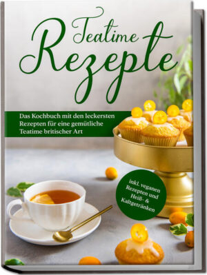 Das große Tea-Time-Rezeptbuch: Traditionelles, Außergewöhnliches, Raffiniertes und unvergleichlich Köstliches für das britische Genuss-Ritual It’s Teatime! Man muss kein Brite sein, um bei dieser Ankündigung in wohlige Vorfreude zu verfallen, denn das Ritual rund um Schwarztee, Scones & andere Leckereien hat längst seinen Siegeszug rund um die Welt angetreten. Auch in Deutschland hat die Idee, sich am Nachmittag eine entspannende Auszeit bei Tee oder Kaffee und einigen erlesenen Kleinigkeit zu gönnen, mittlerweile zahlreiche Fans gefunden. Damit die Teatime nun so richtig lecker wird, finden Sie in diesem Rezeptbuch eine Riesenauswahl an original britischen Köstlichkeiten, mit denen Sie das royale Relax-Gefühl kinderleicht auch in Ihr Wohnzimmer bringen. Ob Schwarztee oder Chai-Milch, Clotted Cream oder Zitronen-Tarte, Eggs Benedict oder Pizzaschnecken - die Jahrzehnte haben das zutiefst britische Kulturgut der Teatime erweitert, verfeinert und internationalisiert. Wurden anfangs ausschließlich Schwarztee und Sandwiches gereicht, so haben Tea-Time-Freunde heute die Qual der Wahl zwischen unterschiedlichen Heißgetränken, süßen und pikanten Snacks, Kuchen und Torten und sogar kleinen Gerichten. Wer möchte, kann zudem den Feierabend stilvoll-britisch mit ausgewählten Drinks einläuten und sich zum Bacon-Sandwich etwa einen Gin Tonic oder hausgemachte Zitronenlimonade gönnen. Klingt etwas aufwändig? Ganz und gar nicht! Denn in diesem Buch finden Sie unterschiedlichste Rezepte und Inspirationen von unkomplizierten Snacks bis hin zu kunstvollen Tortenkreationen und können jeden Tag aufs Neue vielfältige Geschmäcker verkosten. Reichen Sie Gemüsepasteten oder Zwiebelkuchen, verwöhnen Sie Ihre Gäste mit Whiskey Cream oder Millionaire’s Shortbread, probieren Sie sündige Schoko-Tarte mit Rhabarberkompott oder gönnen Sie sich einen belebenden Baileys-Espresso-Martini - Sie haben die Wahl, bzw.: The choice is yours! Kleine süße Köstlichkeiten: Orangen-Jaffa-Cakes, Sticky Toffee Trifle, klassischer Brotpudding oder Blaubeer-Scones bringen das authentische Insel-Feeling ganz einfach an Ihren heimischen Tea-Table. Herzhafte Häppchen: Vegane Würstchen im Schlafrock, Bath Buns, Pilz-Maronen-Pasteten oder Chicken Tikka Masala-Aufstrich sind leckere Kandidaten für den kleinen Hunger zwischendurch. Raffinierte Kuchen und Torten: Mit Toffee-Brownies, Apfel-Karamell-Cupcakes, No-bake Erdbeer-Cheesecake oder Nusstorte bieten Sie lieben Gästen etwas Besonderes für spezielle Anlässe. Wärmende Heißgetränke und erfrischende Drinks: Reichen Sie statt Schwarztee doch einmal Ingwer-Zitronen-Tee oder Traubenpunsch - und Gin-Mojito mit Ingwer oder Negroni eignen sich perfekt für ein entspanntes „Cheers!“ auf den wohlverdienten Feierabend. Tauchen Sie ein in die Vielfalt der britischen Tea-Traditionen und entdecken Sie beliebte Klassiker, überraschende Variationen und außergewöhnliche Neuigkeiten. Ob Sie nur Ihre tägliche Tasse Kaffee ein wenig aufpeppen möchten, gerne mit neuen Ideen experimentieren oder eine richtig stilvolle Tea-Party abhalten wollen - in diesem Rezeptbuch werden Sie auf jeden Fall fündig!