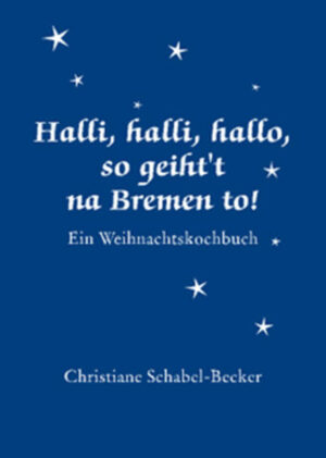 Ein Koch- und Backbuch mit alten und neuen Bremer Lieblingsrezepten, kleinen Geschichten und Bräuchen rund ums Essen und Trinken zur Advents- und Weihnachtszeit. Mit den über 90 Rezepten lassen sich auf einfache Art individuelle Schlemmermenüs zusammenstellen. Aber auch leckere Plätzchen und Kuchen gibt es zu entdecken. Für jeden Geschmack ist etwas dabei. Selbstverständlich gehören zu einem Bummel über den Weihnachtsmarkt nicht nur Schmalzkuchen und Liebesäpfel, sondern auch heiße Getränke, die selbst der lausigsten Bremer Kälte den Garaus machen können. Bremen ist eine liebenswerte Stadt, selbstverständlich nicht nur zur Weihnachtszeit. Doch besonders in dieser Zeit erstrahlt die Stadt in zauberhaftem Glanz. Die Innenstadt verwandelt sich in ein Lichtermeer und lässt ihre Besucher die dunklen Wintertage vergessen Grund genug einmal genau hinzuschauen, was es da zu entdecken gibt. Lassen Sie sich zu einem Bummel über den Weihnachtsmarkt einladen, öffnen Sie ein Türchen vom Weihnachtskalender, lassen Sie sich von den Bremer Nikolausläufern „Halli, halli, hallo, so geiht’t na Bremen to” zurufen, probieren Sie einige alte und neue Bremer Lieblingsrezepte.