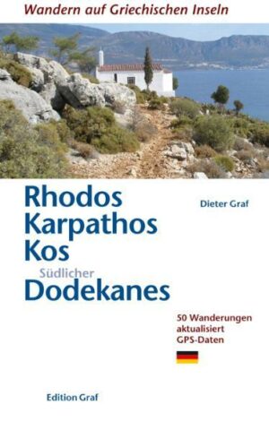 Die Inseln und Anzahl der Touren: Rhódos (13) Kárpathos (10) & Saría (1) Kós (8) Chálki (2) Kássos (3) Kastellórizo (3) Nísyros (3) Psérimos (1) Sími (3) Tílos (3) Das Buch beschreibt 50 Wanderungen auf dem südlichen Dodekanes