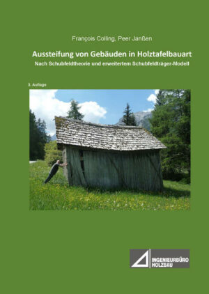 Honighäuschen (Bonn) - Schwerpunkte bilden die Ermittlung der Beanspruchungen von Wand- und Dach-/Deckentafeln und deren Bemessung mit Hilfe der Schubfeldtheorie und des erweiterten Schubfeldträger-Modells. Diese Berechnungen können als genauere Nachweise angesehen werden, mit denen es möglich ist, auf einschränkende Bedingungen des EC5mit zugehörigem NA zu verzichten. Es werden die Grundlagen der Bemessung (Einwirkungen, Materialien, Verbindungsmittel, Zuganker) und der Gebäudeaussteifung erläutert, wobei schwerpunktmäßig auf die Schubfeldtheorie eingegangen wird. Bei der Berechnung/Bemessung von Wandtafeln wird neben den üblichen Nachweisen auch gezeigt, wie Verformungen und Tafelsteifigkeiten berechnet werden können, mit denen genauere Nachweise möglich sind. Für die Berechnung/Bemessung von Dach- und Deckentafeln wird das neue Schubfeldtträger-Modell anschaulich vorgestellt. Mit diesem Modell ist es möglich, die Beanspruchungen von Deckentafeln auf Basis einfacher Mechanik zu berechnen und entsprechend zu bemessen. Mit diesem Berechnungsverfahren eröffnen sich neue Möglichkeiten hinsichtlich der Vorfertigung von Dach-/Deckentafeln. Für Dach- und Deckentafeln werden Tabellen vorgestellt, mit denen auf einen rechnerischen Nachweis verzichtet werden kann. Abschließend wird gezeigt, wie größere Öffnungen in Dach-, Decken- und Wandtafeln(z.B. für Fenster, Treppen) rechnerisch berücksichtigt werden können.