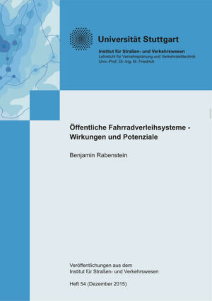 Honighäuschen (Bonn) - Öffentliche Fahrradverleihsysteme (ÖFVS) im Selbstbedienungsbetrieb, mit Kurzzeitleihmöglichkeit und Rückgabe an einer beliebigen Station, finden in deutschen Städten eine immer weitere Verbreitung und sind in den Verkehrs- und Nachhaltigkeitskonzepten vieler Kommunen enthalten. In den Konzepten werden stets die zu erwartenden positiven verkehrlichen und umweltbezogenen Wirkungen betont und unter anderem als Argument für die Bereitstellung der notwendigen (Anschub-) Finanzierung angegeben. bisher gibt es zur Ermittlung dieser Wirkungen nur wenige Untersuchungen. eine Begründung dafür ist, dass bisher kein bewährtes Konzept zur Erhebung dieser wirkungen vorlag, bzw. eine fundierte Erhebung einen hohen Bedarfs bedarf.