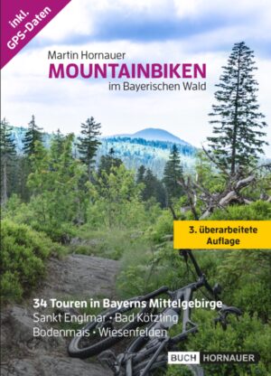 "Mountainbiken im Bayerischen Wald": Das Buch umfasst insgesamt 34 Touren in allen Schwierigkeitsgraden. Ambitionierte Downhiller und Marathon-Biker werden in diesem Tourenguide genau so fündig werden wie entspannte Liebhaber idyllischer Landschaften und Genussbiker mit Brotzeit und Bier im Rucksack. Natürlich sind alle Touren auch für E-Biker geeignet! Die Touren erstrecken sich über die Regionen Sankt Englmar