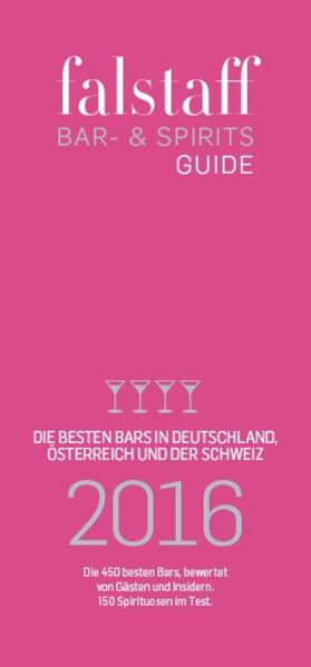 Falstaff präsentiert den Falstaff Bar- & Spiritsguide 2016 mit den 450 besten Bars in Deutschland, Österreich und der Schweiz, bewertet von Gästen und Insidern. Außerdem: Bewertungen für 150 Top-Spirituosen von Whisky über Gin, Rum und Wodka bis hin zu deutschen Fruchtbränden. Plus: Alle Infos zu den Gewinnern der Auszeichnungen  darunter »Bartender des Jahres«, »Cocktail des Jahres« und »Neueröffnung des Jahres«. "Bar & Spirits-Guide Deutschland 2016" ist erhältlich im Online-Buchshop Honighäuschen.
