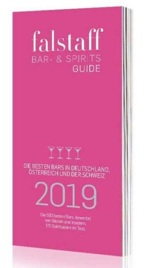 Falstaff präsentiert den Falstaff Bar- & Spiritsguide 2019 mit den 600 besten Bars in Deutschland, Österreich und der Schweiz, bewertet von Gästen und Insidern. Außerdem: Bewertungen für 170 Top-Spirituosen von Whisky über Gin, Rum und Wodka bis hin zu deutschen Fruchtbränden Plus: Alle Infos zu den Gewinnern der Auszeichnungen  darunter »Bartender des Jahres«, »Cocktail des Jahres« und »Neueröffnung des Jahres« "falstaff Bar & Spirits-Guide Deutschland 2019" ist erhältlich im Online-Buchshop Honighäuschen.