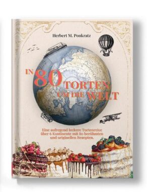 "In 80 TORTEN um die Welt" führt Sie auf eine kulinarische Reise mit 80 berühmten und orignellen Rezepten aus 6 Kontinenten. Wunderschön in Szene gesetzt, leicht und verständlich erklärt, erhalten Sie Anregungen für neue Torten aus aller Welt und dazu eine kurze Erklärung zu Herkunft oder Tradition der Torte. Ein neuer klassiker unter den Backbüchern und "must have" für jeden Backinteressierten!