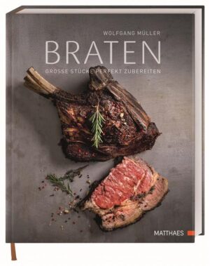 Jede*r kann einen guten Braten servieren! Ob klassischer Krustenbraten oder Ente à l’Orange - der perfekte Sonntagsbraten ist selbst für erfahrene Hobbyköch*innen häufig eine Herausforderung. In diesem Kochbuch zeigt Ihnen der passionierte Metzger und Sternekoch Wolfgang Müller, wie Sie große Stücke richtig zubereiten. Neben wichtigen Grundlagen zu Bratenstücken, Gararten und Equipment warten 70 köstliche Rezepte auf Sie: Von Filet Wellington bis zum Wolfsbarsch in der Meersalzkruste. Kulinarisches Fachwissen und wunderbare Rezepte in einem Buch vereint -70 köstliche Braten, die begeistern: Gefüllte Kalbsbrust mit Brezelfüllung, Spanferkel „Indonesisch“ oder im ganzen gegrilltes Hirschkarree heben den Brategenuss auf eine neue Ebene. -Grundlagen sorgen für perfekten Genuss: Spitzenkoch Wolfgang Müller zeigt, worauf es bei der Zubereitung der verschiedenen Stücke von Rind, Kalb, Schwein, Geflügel, Wild, Lamm und weiterer Fleischsorten ankommt. -Unterschiedliche Gararten verstehen: So zaubern Sie durch Braten, Schmoren, Grillen, Backen und Sieden sensationelle Sonntagsbraten. Das Grundlagenwerk für den perfekten Braten Von klassisch bis kreativ - Wolfgang Müller hat für dieses Kochbuch die wundervollsten Rezepte entwickelt und nachvollziehbar beschrieben. In besonderen Kapiteln widmet sich der Sternekoch faszinierenden Zubereitungsmethoden wie dem Garen im Erdloch oder der Zubereitung ganzer Tiere. Das umfassende Repertoire an kulinarischem Wissen, exzellenten Gerichten und Tipps vom Profi zu Gewürzen und Equipment lässt keine Fragen offen. Große Stücke perfekt zubereiten - kein Problem mit 70 exzellenten Rezepten und wertvollem Know-how von Metzger und Spitzenkoch Wolfgang Müller.