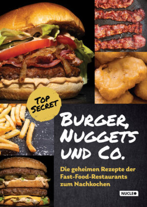 Achtung: Streng geheim! Kennst du das? Du genießt einen Burger in einem Fast-Food-Restaurant und grübelst darüber, wie du diesen Geschmack auch Zuhause haben könntest? Dann ist dieses Kochbuch die Lösung für dich. In zahlreichen Rezepten werden die Geheimnisse um die leckeren Burger, Nuggets, Saucen und Co. der großen Fast-Food-Restaurants zum Nachkochen gelüftet. Das Top-Secret-Kochbuch für Teenager und Erwachsene Überrasche doch mal deine Freunde mit selbstgemachten Burgern und anderen Köstlichkeiten. Sie werden staunen, wie dir das gelungen ist, und wie du den Geschmack getroffen hast. Du erfährst alles über das perfekte Brötchen, den saftigen Belag und die unvergleichlichen Saucen mit vielen Insider-Tipps. So gelingen dir alle Rezepte. Die geheimen Rezepte der Kult-Burger Wie wäre es mit einem Rösti Burger mit Speck und Käse auf dem Brötchen? Oder einem ultra-knusprigen Chicken Burger mit Cornflakes-Panade? Aber vielleicht ist auch der Big Burger mit der unnachahmlichen Gurken-Sauce genau das Richtige? Jetzt musst du dich nicht mehr entscheiden, sondern kannst die Kult-Burger zu Hause nachkochen. Burger für Grill und Pfanne Ob auf dem Grill oder in der Pfanne: In diesem Kochbuch erfährst du, wie dein Burger immer gelingt. Mit zahlreichen Tipps pimpst du deinen Burger auf das nächste Level für die ultimative Geschmacksexplosion. Einkauftipps: Wenn’s schnell gehen soll Du hast keine Zeit, die Saucen selbst anzurühren? Kein Problem. Wir verraten dir in Einkauftipps, welche Produkte im Supermarkt dem Original-Geschmack am nächsten kommen. Highlights des Kochbuchs: Die Geheimformeln der beliebtesten Beef- und Chicken-Burger entschlüsselt Zahlreiche Saucen und ihr unvergleichlicher Geschmack Mit farbigen Bildern, die dir das Wasser im Mund zusammenlaufen lassen Schritt-für-Schritt-Anleitungen führen dich zum Ziel Ideal für Teenager und Erwachsene zum Nachkochen McLecker bei dir zuhause Mit diesem Kochbuch erfährst du die Geheimnisse der Fast-Food-Restaurants. Geheime Zutaten, raffinierte Tricks und perfekte Anleitungen machen dich zum Burger-König: Jetzt bestellen und unvergleichliche Burger zaubern.