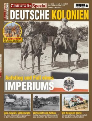 Clausewitz Spezial erzählt die Geschichte des deutschen Kolonialismus, angefangen von den kleinen Krämer-Stützpunkten bis zu den Kolonial-Kolossen wie Deutsch-Ostafrika. Das Magazin zeigt schonungslos die Lebensverhältnisse und das Leid der Einheimischen auf, berichtet aber auch über den wirtschaftlichen Erfolg und die Infrastrukturmaßnahmen. Außerdem berichtet Clausewitz über den Kampf der Schutztruppe während des Ersten Weltkriegs.