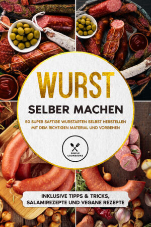 Sie wollten Wurst schon immer mal selbst herstellen? Sie wollen auch als Anfänger direkt mit der eigenen Wurstproduktion beginnen? Dies und vieles mehr erwartet Sie in diesem Buch! Tradition aus Leidenschaft, doch diese schmeckt man zur heutigen Zeit beim Kauf einer Wurst nicht unbedingt.Viele Großfabriken stellen Wurst als Massenware her und die Würzmischungen gleichen sich. Sie wünschen sich einen speziellen Geschmack? Sie möchten wissen was in Ihrer Wurst enthalten ist? Dann versuchen Sie es mit einem der im Buch enthaltenen Rezepte!Sie erhalten ein selbständig hergestelltes hochwertiges Produkt ganz nach Ihren eigenen Wünschen. Wurst ohne Chemie und Natriumnirtit. Sie bestimmten was in ihrer Wurst steckt. Auch für die veganen Genießer unter Ihnen ist gesorgt. Fleischskandale Ade! Bei Ihnen ist die Wurst immer frisch!Damit Ihnen die Zubereitung der Rezepte leichter fällt, empfehlen wir Ihnen dieses Buch. Jedes Rezept ist Schritt für Schritt aufgebaut. So fällt auch Anfängern die Herstellung leicht. Von geräucherter bis zu gekochter Wurst finden Sie hier alles.Viel Spaß beim Kochen und guten Appetit! Das erwartet Sie: ✓Die Vorteile der selbstgemachten Wurst ✓Dies wird für die eigene Wurst benötigt ✓Die verschiedenen Herstellungsverfahren ✓Leckere Wurstrezepte zum Braten ✓Saftige Salamirezepte ✓Wurstrezepte zum Kochen ✓Wurstrezepte zum roh Essen ✓Sülzwurst Rezepte ✓und vegane Wurstrezepte