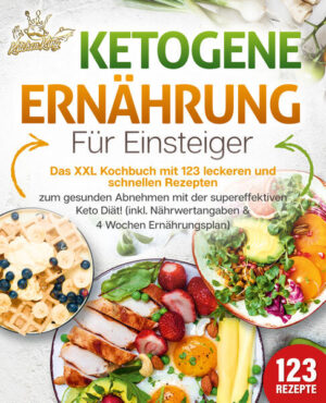 Ketogenes Kochbuch: Schlemmen Sie sich mit 123 leckeren Rezepten für maximalen Genuss unkompliziert zu Gesundheit und schlanker Linie - Inkl. Nährwertangaben und Bonus 4-Wochen-Ernährungsplan Sie wollen Ihrem Körper dauerhaft etwas Gutes tun und nebenbei auch noch Gewicht verlieren? Auf Hungern, Kalorienzählen und Verzicht haben Sie so gar keine Lust? Stattdessen darf es gerne abwechslungsreich, sättigend und vor allem richtig lecker sein? Dann zeigt dieses Kochbuch Ihnen, wie Sie dank ketogener Ernährung genussvoll und spielend leicht Ihre Ziele erreichen! Denn die Verringerung des Kohlenhydratanteils in Ihrer Nahrung sorgt ganz von selbst für den berühmten Ketose-Effekt - und der ist ein absoluter Superbooster für Ihre Fettverbrennung! Erfahren Sie, was die Biologie zu dem beliebten Ernährungstrend zu sagen hat und wie ketogene Küche ganz konkret funktioniert. Zahlreiche kreative, leicht nachzukochende Rezepte mit Schritt-für-Schritt-Anleitung machen die Ernährungsumstellung zum Vergnügen und verführen Sie jeden Tag aufs Neue mit vielfältigen Leckereien. Ob Fleisch, Fisch, Käse, Eier, Avocado oder Nüsse, ketogene Ernährung bedeutet nicht Verzicht, sondern pure Schlemmerei! Top informiert: Lesen Sie alles über die Wissenschaft hinter ketogener Ernährung, erlaubte Lebensmittel und typische Stolperfallen - für eine erfolgreiche und kinderleichte Umstellung. Keto-Frühstück: Mit herzhaften Frühstücks-Muffins, Mittelmeer-Rührei oder 5-Minuten-Brot starten Sie voller Energie in den Tag. Sättigende Hauptgerichte:Hack-Spargel-Bolognese, gegrillte Forelle, gefüllte Hähnchenbrust und vieles mehr machen satt und lassen wirklich keine kulinarischen Wünsche offen. Feine Desserts und Snacks: Auch sündiger Genuss und Zwischenmahlzeiten kommen nicht zu kurz - schlemmen Sie sich durch Nuss-Nougat-Muffins, Erdbeerkuchen, Pizzacracker oder raffinierte Shrimps am Spieß. Stöbern Sie durch die riesige Rezeptvielfalt dieses Kochbuchs, werden Sie selbst kreativ und entdecken Sie neben heißgeliebten Klassikern neue Lieblingsgerichte. Zudem macht der sorgfältig erstellte Bonus-Ernährungsplan den Einstieg zum unkomplizierten Vergnügen. Sichern Sie sich jetzt dieses liebevoll gestaltete Kochbuch und erleben Sie noch heute die perfekte Kombination aus effektivem Abnehmen, Gesundheit und grenzenlosem Genuss!