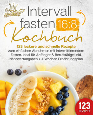 Intervallfasten 16:8 - 123 schnelle und günstige Rezepte inklusive Nährwertangaben + 4 Wochen Ernährungsplan Wie Sie schnell und langfristig abnehmen und Ihre Gesundheit nachhaltig fördern! ✓ Haben Sie keine Lust mehr auf strikte Diäten, bei denen Sie früher oder später doch wieder Opfer des Jojo-Effekts werden? ✓ Möchten Sie ohne Verzicht und ohne große Anstrengung endlich Ihren Traumkörper erreichen? ✓ Wollen Sie mit unschlagbar leckeren Rezepten und vollem Genuss überwältigende Abnehmerfolge erzielen? Dann ist dieses Rezeptbuch perfekt für Sie geeignet! Erfahren Sie, wie Sie mit Teilzeit-Fasten effektiv und einfach Ihre überschüssigen Kilos endlich loswerden und schlemmen Sie sich mit unseren abwechslungsreichen und leckeren Low-Carb, Keto und anderen vielfältigen Rezepten zu Ihrer Traumfigur! Erfahren Sie, was Intervallfasten ausmacht und wie der Stoffwechselzustand der Ketose Ihren Fasten-Erfolg maximal unterstützt Finden Sie heraus, wie Sie durch Fasten in zeitlich begrenzten Abschnitten Ihre Fettverbrennung und Ihren Stoffwechsel anregen und einen langfristigen Gewichtsverlust erreichen! Genießen Sie 123 schmackhafte und alltagstaugliche Rezepte für jede Tageszeit, bei denen Ihnen schon beim Lesen das Wasser im Mund zusammenlaufen wird! leckere Frühstücksrezepte wie Pfannkuchen, Brötchen und Omeletts sättigende Hauptgerichte (inkl. vegan und vegetarisch) wie Blumenkohlreis, Low-Carb Nudeln und Currys köstliche und gesunde Smoothie-Bowls und -Drinks BONUS: Erzielen Sie maximale Ergebnisse mit unserem abwechslungsreichen 4 Wochen Ernährungsplan - egal ob Anfänger, Profi, Berufstätige oder Mütter mit wenig Zeit! Mit diesem umfassenden Kochbuch können Sie spielend leicht überwältigende Abnehmerfolge erzielen, Ihre Sommer-Figur ganz ohne Hunger erreichen und Ihrer Gesundheit nebenbei etwas Gutes tun! Mit den wissenschaftlich fundierten Fakten und praxiserprobten Tipps aus diesem Buch steht Ihrem Wohlfühlgewicht nichts mehr im Wege - erreichen Sie Ihre körperlichen Ziele in Rekordzeit und lassen Sie Freunde und Familie staunen! Sichern Sie sich jetzt mit diesem ultimativen Rezeptbuch wirklich alles, was Sie brauchen, um sofort loszulegen und mühelos zur gesündesten und schlanksten Version Ihrer selbst zu werden!