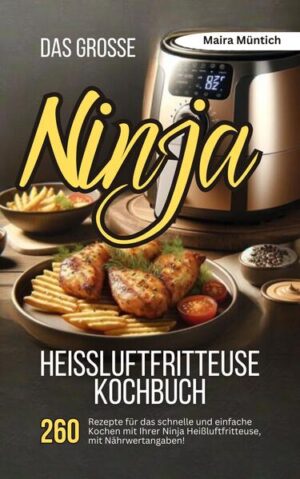 Das große Ninja Heißluftfritteuse Kochbuch - mit 260 Rezepten ist ein umfassender Leitfaden, der die Kunst des Kochens mit einer Ninja Heißluftfritteuse meistert. Dieses Buch ist ein unverzichtbares Werkzeug für jeden, der die Vielfältigkeit und die gesundheitlichen Vorteile des Heißluftfrittierens entdecken möchte. Von knusprigen Snacks und herzhaften Hauptgerichten bis hin zu süßen Desserts - dieses Kochbuch bietet eine beeindruckende Auswahl an Rezepten, die speziell für die Ninja Heißluftfritteuse entwickelt wurden. Warum dieses Buch? Jedes der 260 ausgewählten Rezepte ist darauf ausgelegt, den Kochprozess zu vereinfachen und gleichzeitig geschmackliche Hochgenüsse zu garantieren. Egal, ob Sie ein Anfänger oder ein erfahrener Küchenchef sind, dieses Buch zeigt Ihnen, wie Sie das Beste aus Ihrem Gerät herausholen können. Zusätzlich zu den vielfältigen Rezepten beinhaltet "Das große Ninja Heißluftfritteuse Kochbuch" nützliche Tipps und Tricks, die Ihnen helfen, Ihre Kochfertigkeiten zu verfeinern. Erfahren Sie, wie Sie die Zubereitungs- und Kochzeiten optimieren, um perfekte Ergebnisse zu erzielen, und entdecken Sie, wie vielseitig eine Heißluftfritteuse sein kann. Von Fleisch und Fisch über Gemüse bis hin zu Gebäck und vielem mehr - dieses Buch bietet für jeden Geschmack das passende Rezept. Mit Schritt-für-Schritt-Anleitungen, Nährwertangaben und Tipps zur Zubereitung ist "Das große Ninja Heißluftfritteuse Kochbuch" mehr als nur ein Rezeptbuch. Es ist ein kulinarischer Wegweiser, der Sie dazu inspiriert, kreativ zu werden und neue Geschmäcker zu entdecken. Machen Sie sich bereit, die Welt des Heißluftfrittierens zu erobern und Ihre Mahlzeiten auf ein ganz neues Niveau zu heben!