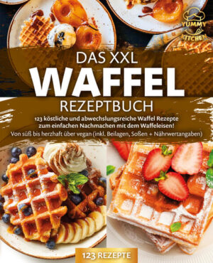 123 Waffelrezepte: Wie Sie unkompliziert, abwechslungsreich und unschlagbar lecker eine himmlische Vielfalt im Waffeleisen kreieren - inkl. Nährwertangaben, zahlreicher Inspirationen sowie Begriffslexikon Sie lieben den unvergleichlichen Duft frisch gebackener Waffeln? Die fluffigen Köstlichkeiten wecken Erinnerungen an fröhliche Kindertage auf Jahrmärkten und Geburtstagsfeiern? Diese Glücksmomente möchten Sie ab sofort jederzeit selbst herbeizaubern? Dazu brauchen Sie nichts weiteres als ein Waffeleisen und dieses Rezeptbuch und dann kann es auch schon losgehen! Die kleinen Leckerbissen gibt es in allen Formen und Varianten, sodass Sie ganz einfach für jeden Geschmack und Anlass die perfekte Waffel finden. Kinderleicht zubereitet, unendlich vielfältig und im Handumdrehen fertig: Die Waffel hat nicht grundlos glühende Fans auf der ganzen Welt. Zudem ist der Biss in das noch warme Gebäck ein zuverlässiger Garant für strahlende Augen und höchste Genussmomente. Wenn der Puderzucker die Finger einstaubt, stellt sich das Glück ein, aber die Waffel kann noch viel mehr: Ob süß oder pikant, in Herzchen- oder Hörnchenform, klassisch und einfach oder in der raffinierten Festtagsvariante, ob heimische Jahrmarkttradition oder eine kulinarische Reise durch internationale Waffelkreationen - das beliebte Gebäck wird niemals langweilig. In diesem Kochbuch finden Sie eine Riesenauswahl an Rezepten von der klassischen Herzwaffel über belgische Waffeln und pikante Variationen bis hin zu glutenfreien, internationalen und sogar party- oder festtagstauglichen Waffeln. Dank Expertentipps zu Equipment und Zubereitung wird schon der erste Backversuch ein voller Erfolg und mit leckeren Rezepten für Beilagen und Soßen verwandeln Sie die Waffel ganz einfach in ein kunstvolles Dessert! Sündig-süße Verführung: Mit Apfel-Buttermilch-Waffeln, Brownie-Waffeln mit Kokos-Swirl oder Cheesecake-Waffeln kommen Naschkatzen und Leckermäuler so richtig auf ihre Kosten. Köstlich pikante Snacks: Zucchini-Waffeln mit Feta, Flammkuchen-Waffeln, Waffelburger mit Zwiebeln, Schmand und Bacon oder Süßkartoffel-Parmesan-Waffeln machen aus dem Gebäck kinderleicht einen herzhaften Snack oder sogar ein sättigendes Hauptgericht. Waffel-Weltreise: Finden Sie heraus, wie Waffelfreunde in Skandinavien, Hongkong, Russland oder der Karibik das Gebäck genießen, und probieren Sie Zimtschnecken-Waffeln, Bubble-Waffeln, Buchweizen-Waffeln und Pina-Colada-Waffeln. Für besondere Anlässe: Als Waffeltorte à la Schwarzwälder Kirsch, Schoko-Waffelkuchen, Waffel-Pops oder grüne Lachs-Frischkäse-Waffeltorte wird die Waffel sogar zum Festtagsgebäck oder Partyhighlight. Dieses liebevoll erstellte Kochbuch macht das klassische Heißgebäck zum Allrounder für sämtliche Anlässe und Geschmäcker. Mit den vielfältigen Zusatzrezepten für Vanillesoße, Lemon Curd & Co. runden Sie Ihre Kreationen optimal ab und dank Formwaffel-Varianten können Sie sogar Eishörnchen und essbares Geschirr ganz einfach in der heimischen Küche backen. Sichern Sie sich jetzt dieses abwechslungsreiche Rezeptbuch und sorgen Sie ab sofort jederzeit für unvergessliche Jahrmarktmomente und glückliche Gesichter!