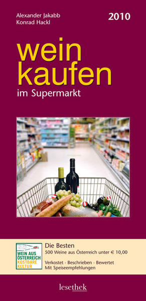 Die besten Weine im Supermarkt - auch 2010! weinkaufen im Supermarkt wird von der Presse zum "Begleitbuch zur Krise" (Profil, 2009) gekürt. Auch wenn 2010 beim Essen und Trinken gespart wird - der Weinguide von Weinjournalist Alexander Jakabb und Weinbauberater Dipl.-Ing. Konrad Hackl bleibt auch für die kommende Saison gesuchte Ratgeberlektüre für Weinliebhaberinnen und Weinliebhaber in ganz Österreich. Empfehlungen exklusiver Weine - keiner von ihnen teurer als 10 Euro, übersichtlich nach Supermarktketten gelistet, mit noch umfassenderem Wein-ABC, kulinarischen Begleit-Tipps auch aus der asiatioschen Küche samt Speisegruppen-Register und Herkunftsangaben der österreichischen Genussregionen. weinkaufen im Supermarkt 2010 erscheint wieder im handlichen Taschenformat und bietet Überblick über günstige Qualitätsweine im Supermarkt. Mehr als 50 Weine werden im Herbst 2010 mit der besten Bewertung von drei Flaschen ausgezeichnet. Die Betriebe mit den meisten dieser Höchstbewertungen werden auch 2010 unter großem medialen Echo mit der Goldenen Weinflasche 2010 ausgezeichnet.