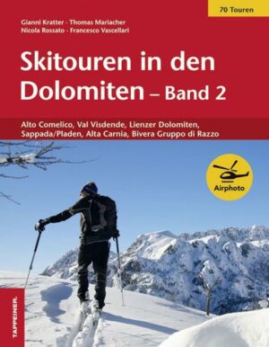 Dieser Skitourenführer in den Dolomiten beeindruckt mit spektakulären Luftbildaufnahmen und eingezeichneten Routen der jeweiligen Skitour. Er umfasst folgende Gebiete: Alto Comelico