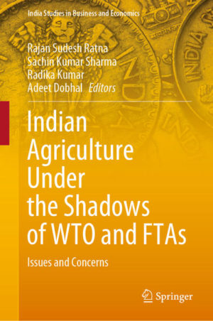 Honighäuschen (Bonn) - This book examines the various issues and concerns faced by Indian agriculture under the obligations of WTO and the Free Trade Agreements. While the issues discussed pertain mainly to India, the lessons can also be derived for many other similarly placed developing countries. The book delves into various aspects of Indian agricultural trade and evaluates the domestic policies and regulations of government while also looking at external factors like WTO, free trade agreements and non-tariff barriers. Chapters of this book have been contributed by eminent agricultural economists, lawyers and social scientists providing the perspective from their sector. This book highlights the challenges and opportunities for agriculture sector under the rapidly growing regional trade agreements and results of negotiations under the WTO. It also provides critical insights into the ongoing fisheries subsidies negotiations at the WTO and issues relating to non-tariff measures. The findings have broad implications for developing countries in general and India in particular. This book will greatly benefit trade negotiators, policymakers, civil society, farmer groups, researchers, students, and academics interested in issues related to the WTO, FTAs, tariff and non-tariff barriers and other allied issues concerning Indian agriculture. The techniques used in analytical part will mostly benefit the researchers as they can not only use these techniques and methodologies for their future research, but to also carry the research forward. The book is useful for many educational institutes which teach international trade, agricultural economics, and WTO and FTAs studies.